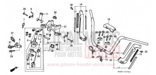 TUYAU DE GUIDON/PONT SUPERIEUR GL1500AV de 1997